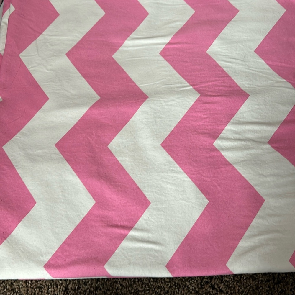 Pottery Barn Teen Drapes 96” bright pink Set of 2 Chevron Curtain Panels